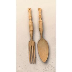 Carved‎ Wooden Tribal Serving Utensils